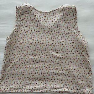 floral patterned linen flowy halter top